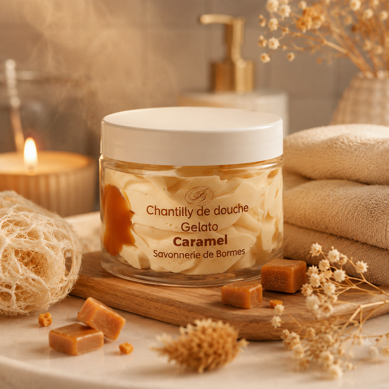 Chantilly de douche gelato caramel