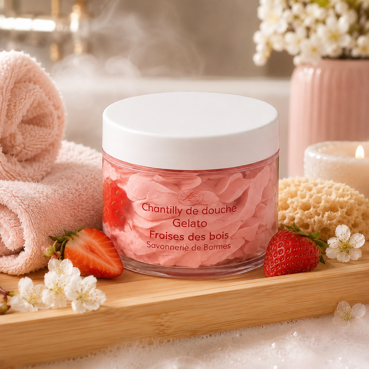 Chantilly de douche et bain Fraise des Bois