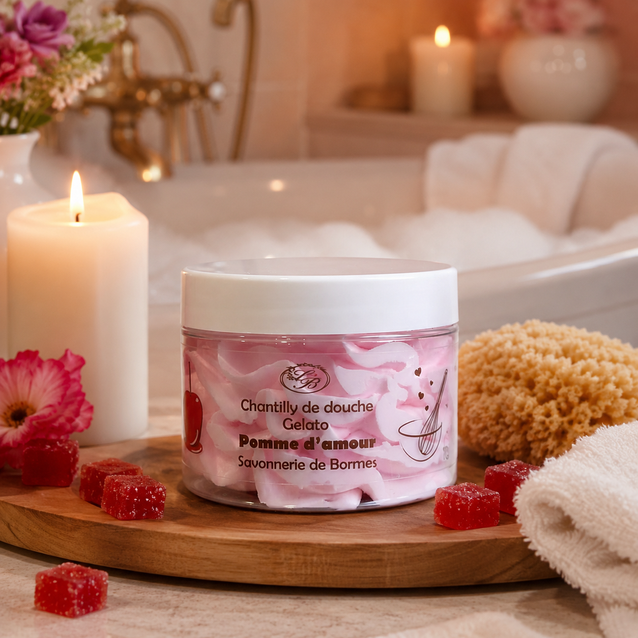 Chantilly de douche pomme d'amour
