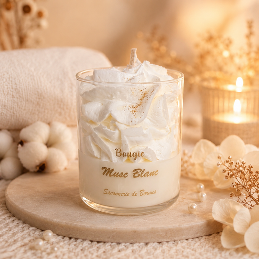 Bougie pâtissière 160 g Musc blanc